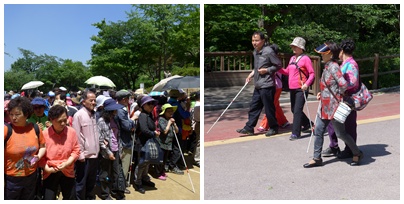 시각장애인 춘계 걷기대회 참가자 사진